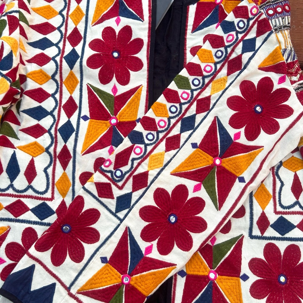 Colorful Geometric Patterned Women's Jacket - Picture 7 of 11